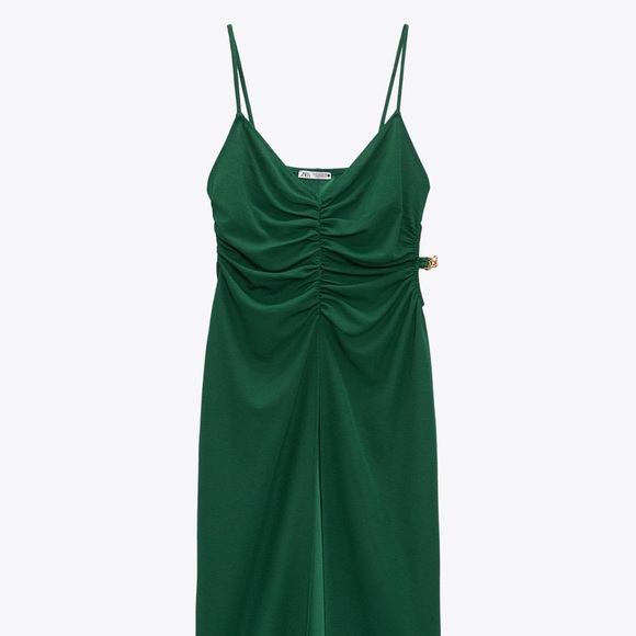 NWT Zara green chain trim cut out tunic - Picture 3 of 10